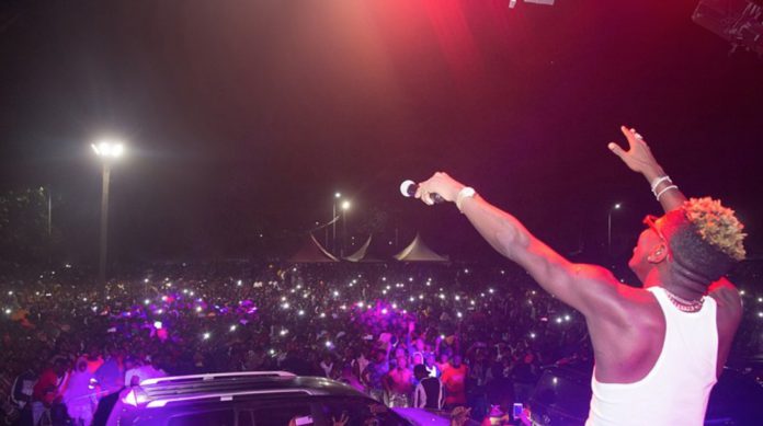 Shatta Wale at Hohoe victory concert organized by Energy Minister Peter Amewu in December 2020 Shatta Wale at Hohoe victory concert organized by Energy Minister Peter Amewu in December 2020