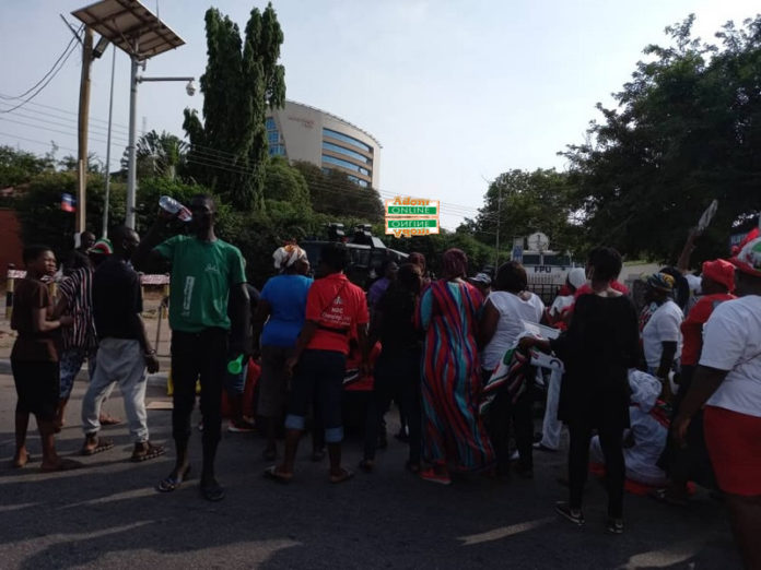 NDC clash with police at EC office NDC clash with police at EC office