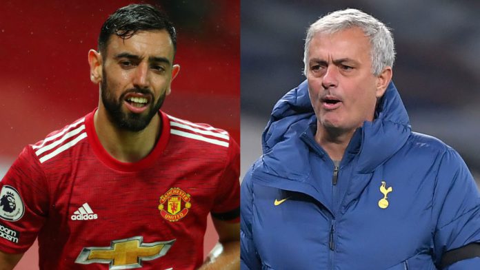 Bruno Fernandes has won Premier League player of the month; Jose Mourinho has won the manager's award Bruno Fernandes has won Premier League player of the month; Jose Mourinho has won the manager's award
