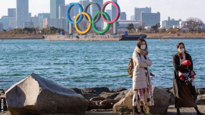 Olympic signs are in place in Tokyo Olympic signs are in place in Tokyo