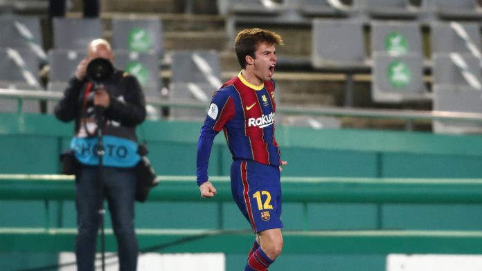 Ricard Puig of Barcelona celebrates after scoring the fifth and wining penalty in the shootout during the Supercopa de Espana Semi Final match between Real Sociedad and FC Barcelona at Estadio Nuevo Arcangel Image credit: Getty Images Ricard Puig of Barcelona celebrates after scoring the fifth and wining penalty in the shootout during the Supercopa de Espana Semi Final match between Real Sociedad and FC Barcelona at Estadio Nuevo Arcangel Image credit: Getty Images