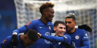 Tammy Abraham celebrates with Chelsea teammates Image credit: Getty Images