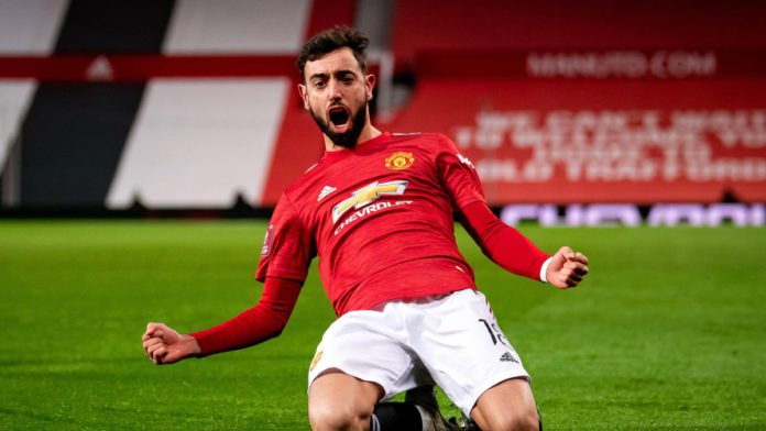 Bruno Fernandes celebrates | Manchester United v Liverpool Image credit: Getty Images Bruno Fernandes celebrates | Manchester United v Liverpool Image credit: Getty Images