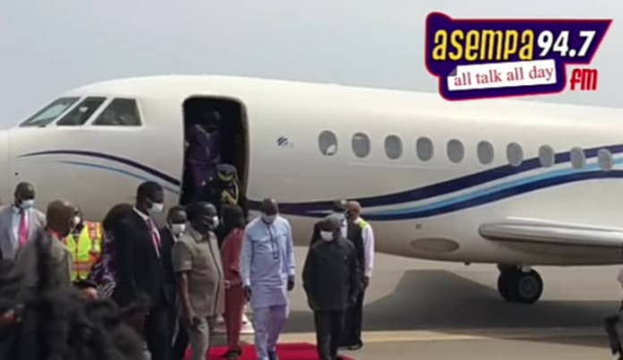 George Weah arrives in Ghana
