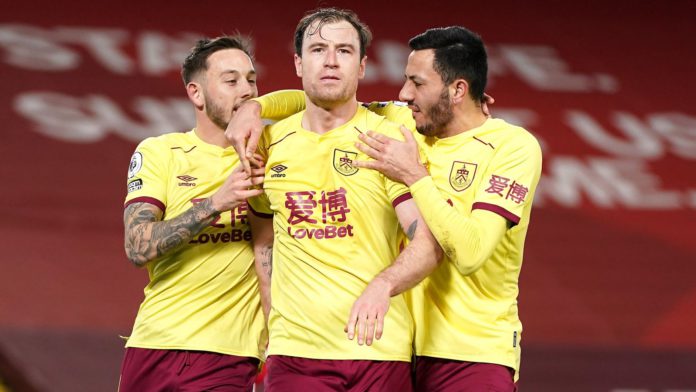 Ashley Barnes celebrates scoring for Burnley against Liverpool Ashley Barnes celebrates scoring for Burnley against Liverpool