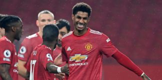 Marcus Rashford celebrates scoring for Manchester United Image credit: Getty Images