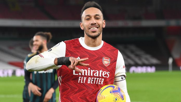 Pierre-Emerick Aubameyang holds the match ball Image credit: Getty Images Pierre-Emerick Aubameyang holds the match ball Image credit: Getty Images