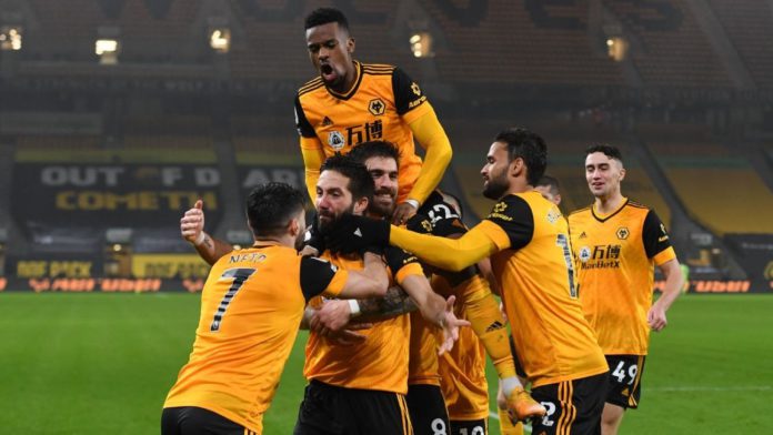 Wolves players celebrate Wolves players celebrate