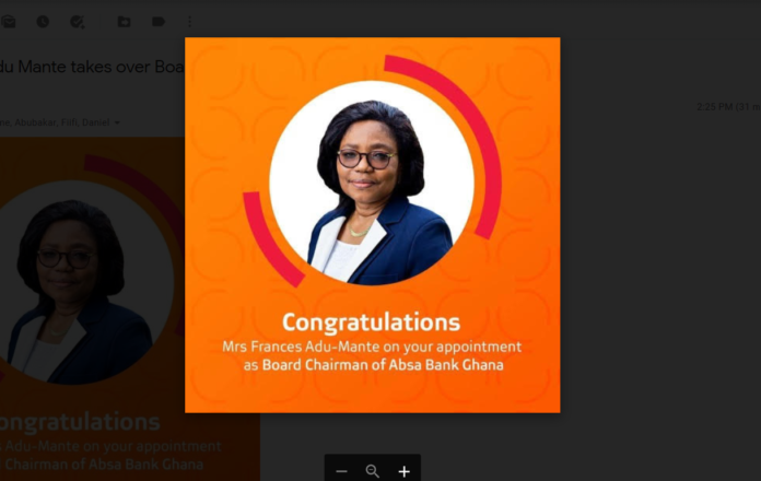 Frances Adu-Mante, Board Chair, Absa Bank Ghana Frances Adu-Mante, Board Chair, Absa Bank Ghana