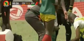 Charles Bulu being attended to