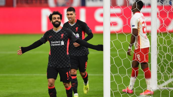 Mohamed Salah of Liverpool celebrates after scoring the first goal during the UEFA Champions League Round of 16 match between RB Leipzig and Liverpool FC at Puskas Arena on February 16, 2021 in Budapest, Hungary Image credit: Getty Images Mohamed Salah of Liverpool celebrates after scoring the first goal during the UEFA Champions League Round of 16 match between RB Leipzig and Liverpool FC at Puskas Arena on February 16, 2021 in Budapest, Hungary Image credit: Getty Images