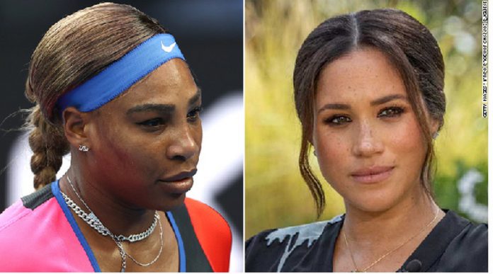 Serena Williams (left) and Meghan, Duchess of Sussex (right) Serena Williams (left) and Meghan, Duchess of Sussex (right)