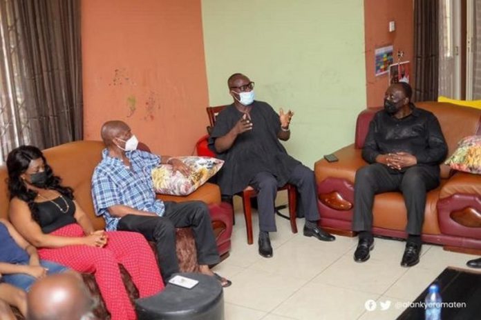 Alan John Kwadwo Kyerematen and his team at Kweku Baako's residence Alan John Kwadwo Kyerematen and his team at Kweku Baako's residence