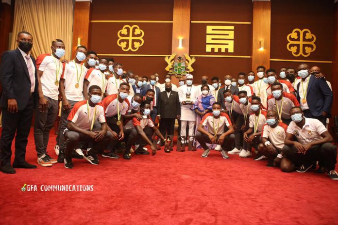 President Akufo Addo with Black Satellites team President Akufo Addo with Black Satellites team