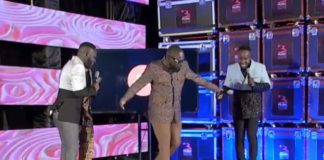 Deputy General Secretary of NDC, Peter Otokunor shows off his 'Drip Carpet' dance moves