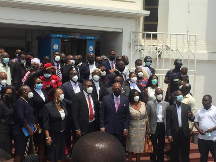 John Mahama and NDC leadership at supreme court Mahama at supreme court