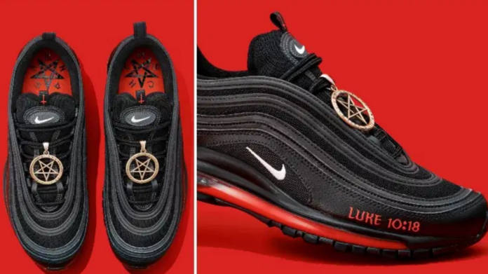The "Satan Shoes" that has a drop of human blood The "Satan Shoes" that has a drop of human blood