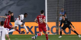 Vinicius Junior (20y 268d) is the second youngest scorer for Real Madrid in a Champions League knockout match, after Raul (18y 253d) in March 1996 against Juventus