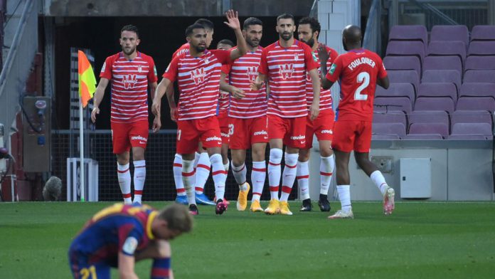 Granada players celebrate Machis' equaliser Image credit: Getty Images Granada players celebrate Machis' equaliser Image credit: Getty Images