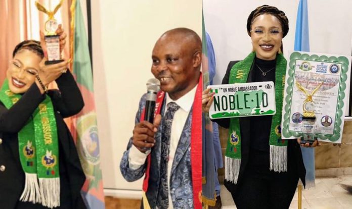 Tonto Dike receives fake UN award Tonto Dike receives fake UN award