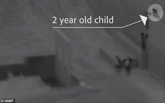The 18-foot US-Mexico border wall The 18-foot US-Mexico border wall
