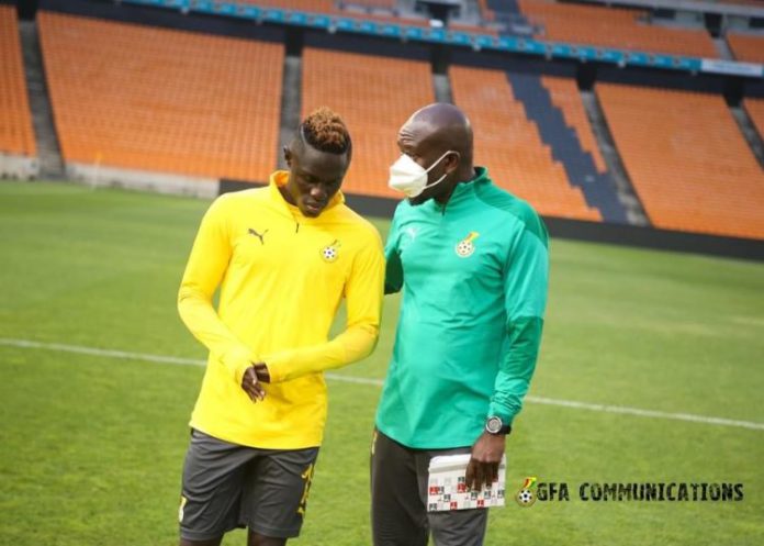 Kwame Poku with Black Stars coach, CK Akonnor Kwame Poku with Black Stars coach, CK Akonnor