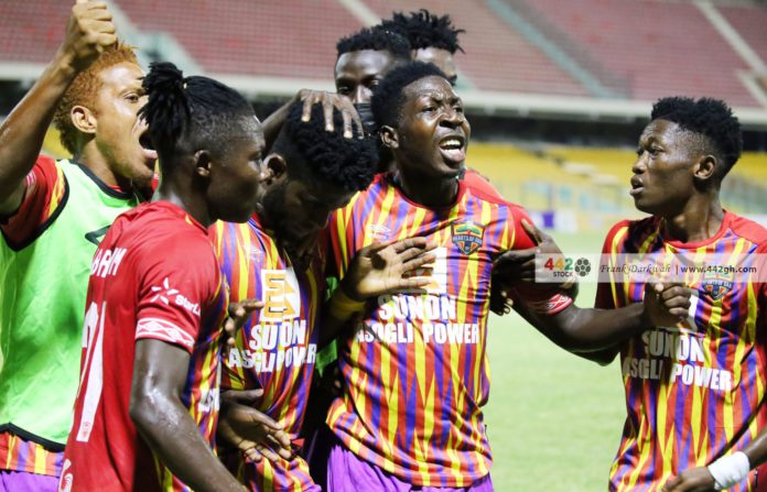Hearts of Oak players celebrate Hearts of Oak players celebrate