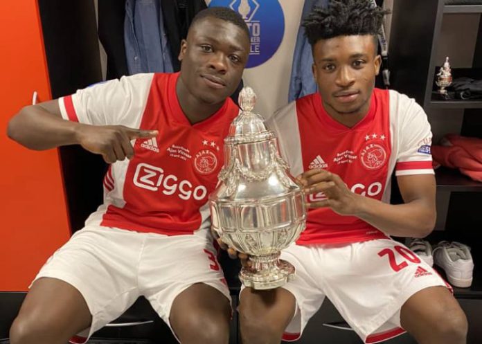 Kudus Mohammed with Ajax teammate Bryan Brobbey Kudus Mohammed with Ajax teammate Bryan Brobbey