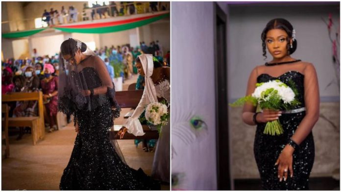 lady who wore black gown on her wedding day lady who wore black gown on her wedding day