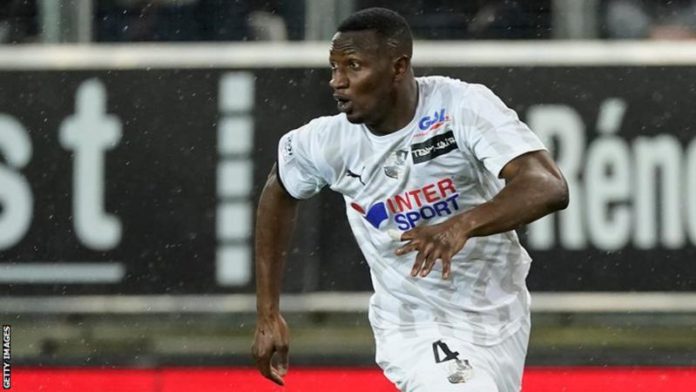 Nicholas Opoku in action for French side Amiens Nicholas Opoku in action for French side Amiens