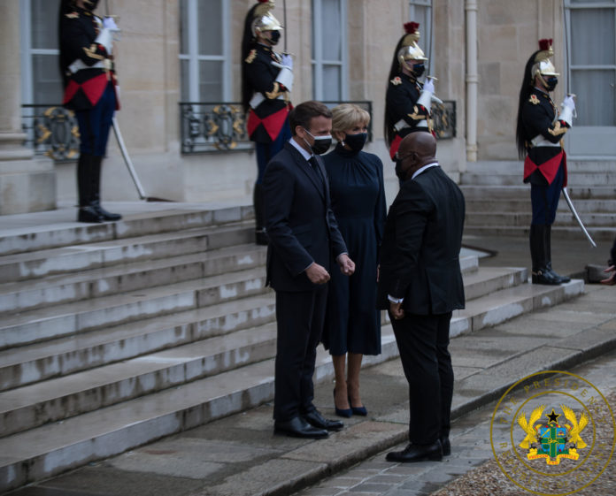 Akufo-Addo with Macron and wife