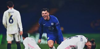 Mason Mount celebrates after scoring the winner