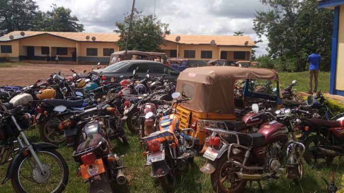 50 motorbikes, 'Pragya and Aboboyaa' impounded in police swoop at Sefwi 50 motorbikes, 'Pragya and Aboboyaa' impounded in police swoop at Sefwi