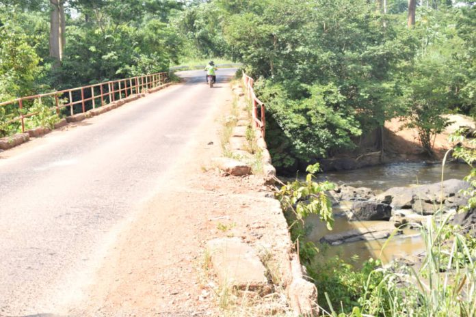 Bridge over River Tano in its deplorable state