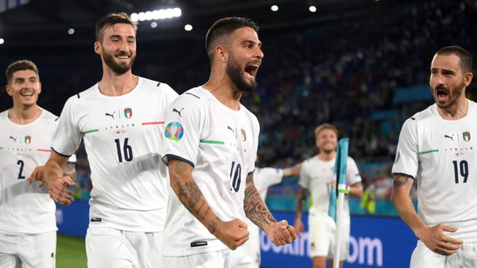 ROME, ITALY - JUNE 11: Lorenzo Insigne of Italy celebrates after scoring their side's third goal during the UEFA Euro 2020 Championship Group A match between Turkey and Italy at the Stadio Olimpico on June 11, 2021 in Rome, Italy. Image credit: Getty Images ROME, ITALY - JUNE 11: Lorenzo Insigne of Italy celebrates after scoring their side's third goal during the UEFA Euro 2020 Championship Group A match between Turkey and Italy at the Stadio Olimpico on June 11, 2021 in Rome, Italy. Image credit: Getty Images