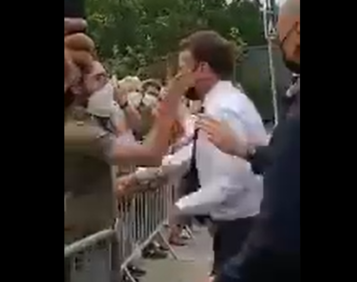 Man slaps Emmanuel Macron