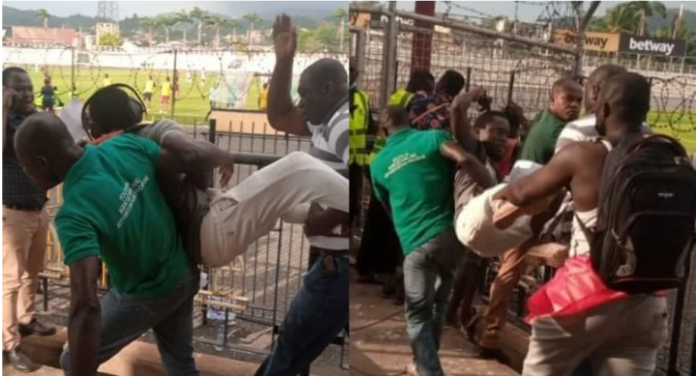 Kotoko supporters heckling journalist Kotoko supporters heckling journalist