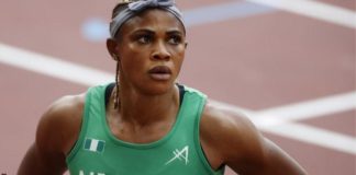 Okagbare ran in the Olympic 100m heats before being suspended