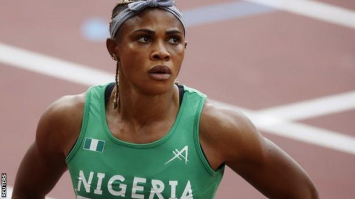 Okagbare ran in the Olympic 100m heats before being suspended Okagbare ran in the Olympic 100m heats before being suspended