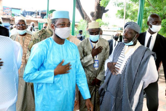 Mali's interim president Colonel Assimi Goita, leader of two military coups, arrives to attend the Eid Al Adha prayer at a mosque in Bamako, Mali July 20, 2021. Mali's interim president Colonel Assimi Goita, leader of two military coups, arrives to attend the Eid Al Adha prayer at a mosque in Bamako, Mali July 20, 2021.