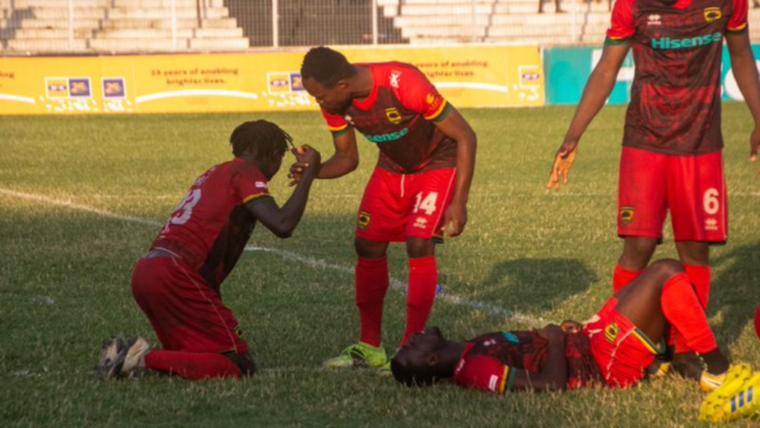 Asante Kotoko players in pain after bowing out of the FA Cup Asante Kotoko players in pain after bowing out of the FA Cup