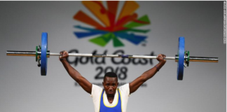 Julius Ssekitoleko competing at the 2018 Commonwealth Games.