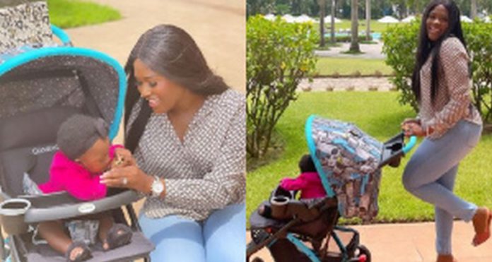 Fella Makafui with her daughter, Island Frimpong Fella Makafui with her daughter, Island Frimpong