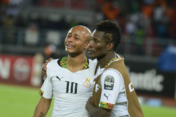 Andre Ayew and Asamoah Gyan Andre Ayew and Asamoah Gyan