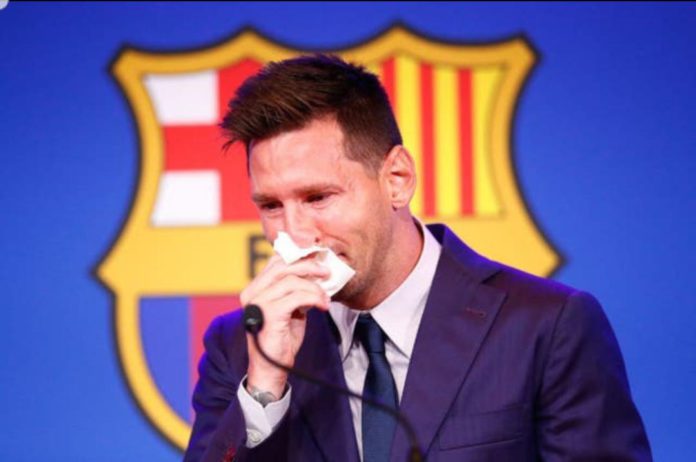 Messi in tears as he leaves Barcelona