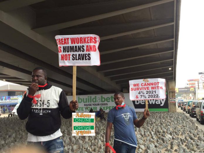 Public sector workers demo