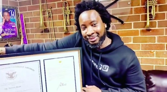 Sonnie Badu receives award from American President, Joe Biden