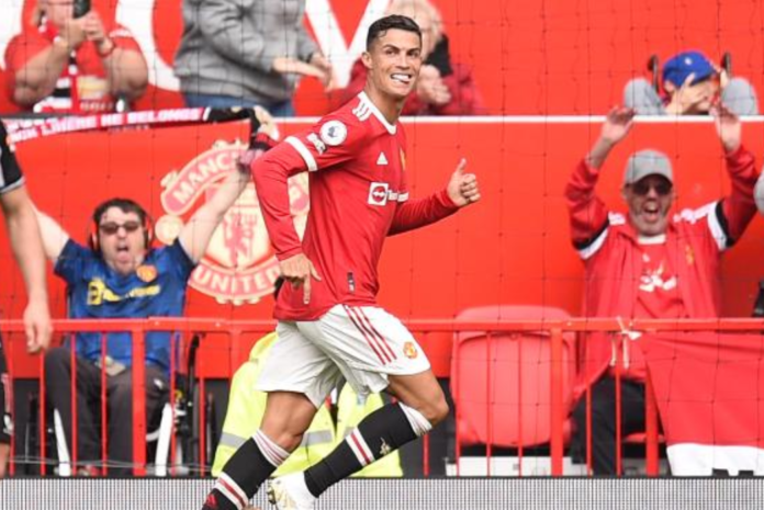 Cristiano Ronaldo celebrates after scoring the opening goal of the match between Manchester United and Newcastle. Cristiano Ronaldo celebrates after scoring the opening goal of the match between Manchester United and Newcastle.
