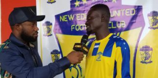 Asempa FM and Adom Head of Sports, Wallace with Kwadwo Nkansah