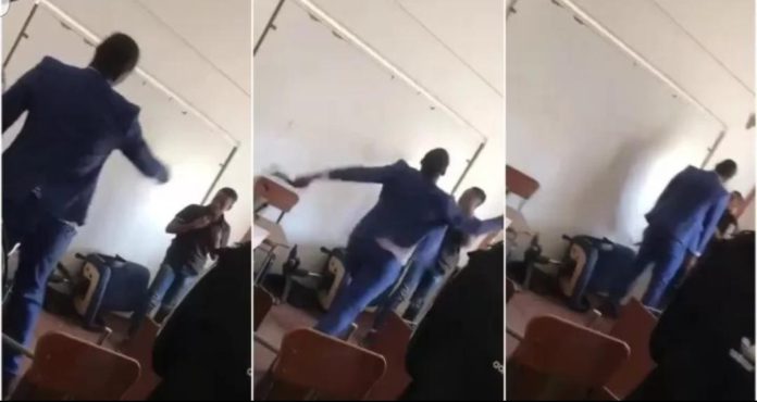 Teacher arrested for trading blows with student in classroom